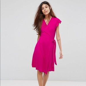Asos - warehouse short sleeve. Wrap front dress